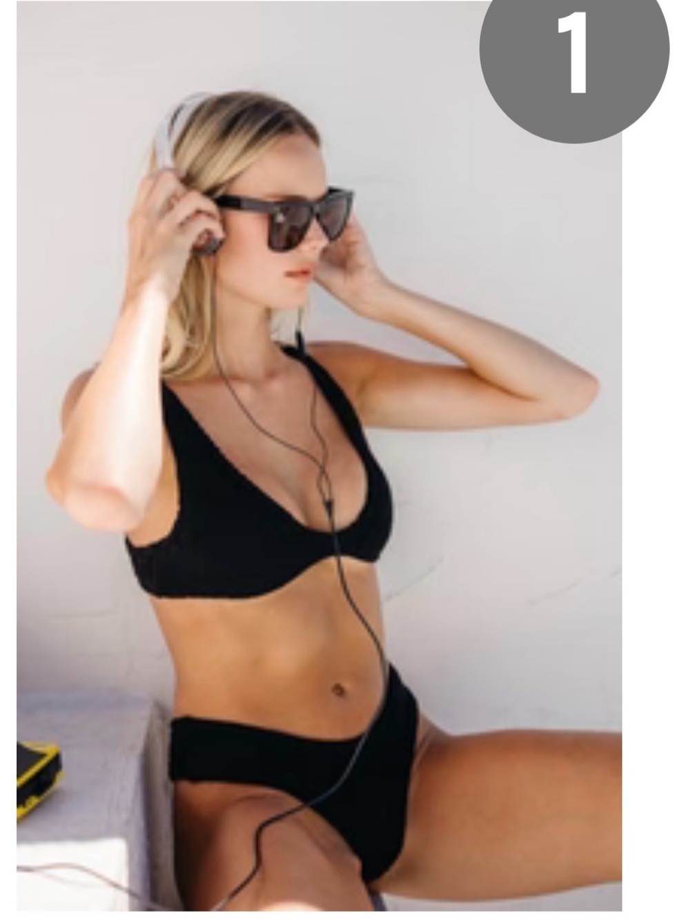 SKATIE ON-SIZE Black Stretch Textured Bralette & Brief Set - Women Intimates